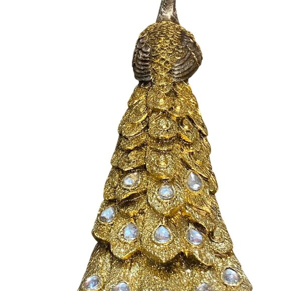 Home Centre Corsica Mayur Polyresin Standing Peacock Figurine Gold Silver - Picture 14 of 15